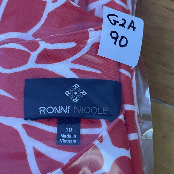 Ronni Nicole‎ Womens Sz 10 Floral Dress Sleeveless Red/White 36" Length Stretch - Picture 12 of 12